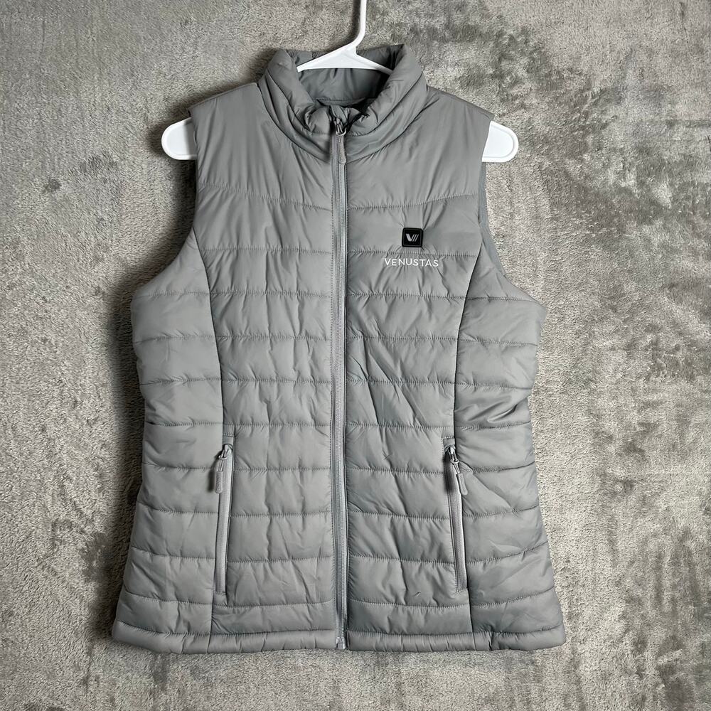 Venustas Women's Heated Quilted‎ Vest Size Small Gray New No Battery